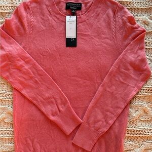 NWT Banana Republic Coral Crew Neck Sweater Italian Merino wool
